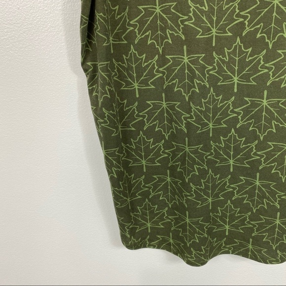 LuLaRoe Irma Green Leaf Print Tunic Top Small - Picture 6 of 9